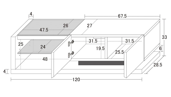 ユアサプライムス.com｜テレビボード 幅120cm 鏡面 ホワイト テレビ台