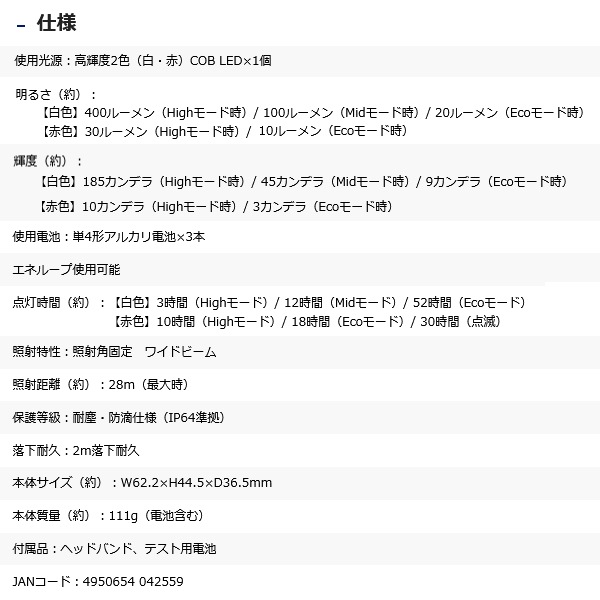 ユアサプライムス.com｜［在庫限り］ジェントス CB-443D ヘッドライト