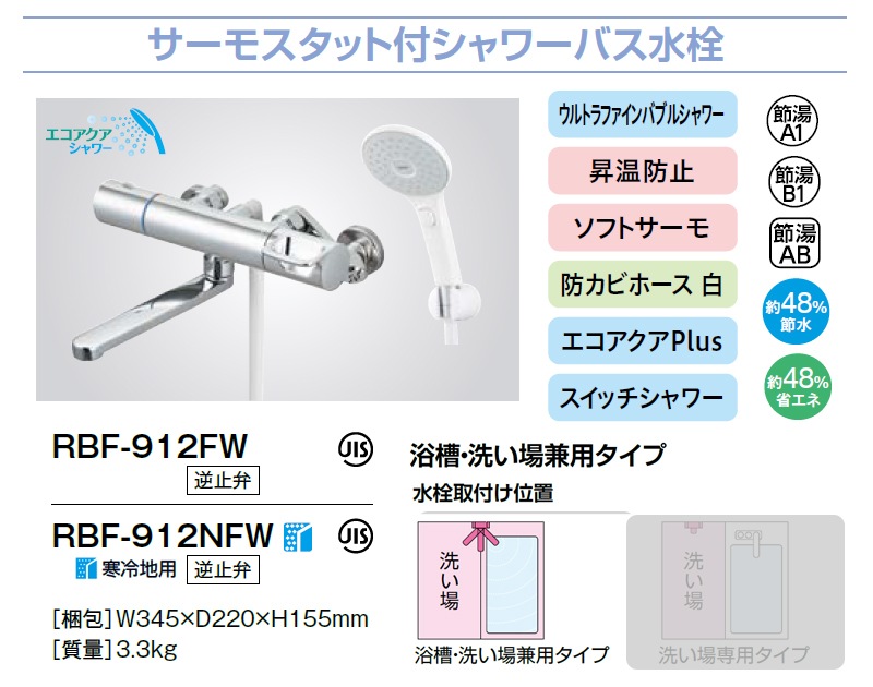 LIXIL サーモスタッド付混合水栓　シャワーセット　取引中です ユアサプライムス.com｜LIXIL サーモスタット付シャワーバス水栓 RBF