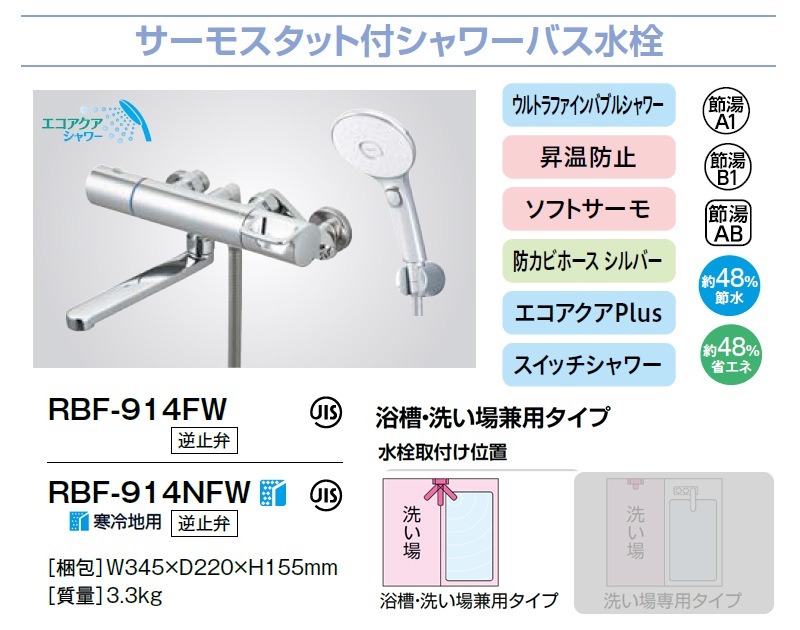 ユアサプライムス.com｜LIXIL サーモスタット付シャワーバス水栓 RBF