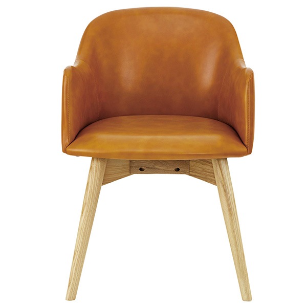 【美品】CARA ダイニングチェア キャメル 合皮 美品】CARA ダイニングチェア キャメル 合皮