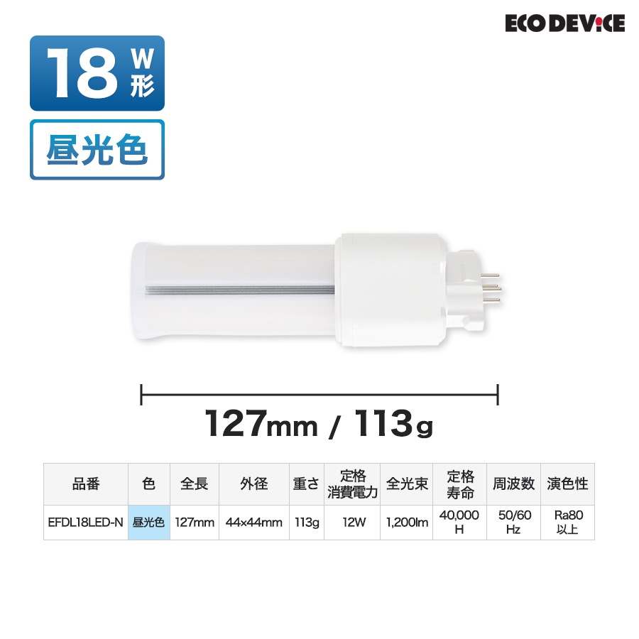 ユアサプライムス.com｜エコデバイス LED蛍光灯 18W形 コンパクト形