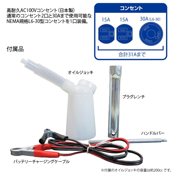 メーカー公式ショップ 定格出力3 1kva インバーター発電機 パワーテック Powertech Pg3100i 重量35 5kg 対応 Srm 60hz 50hz 発電機 ポータブル電源