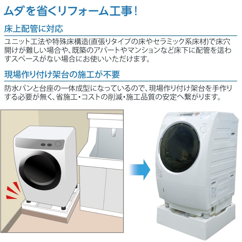 ユアサプライムス.com｜テクノテック 床上配管対応防水パン 640×640mm