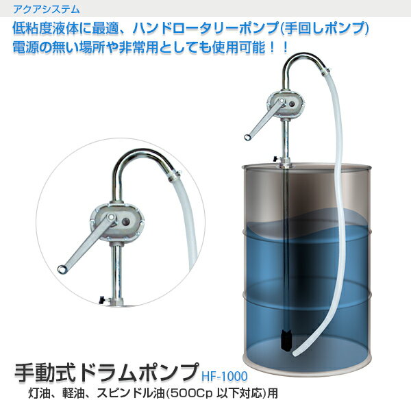 アクアシステム 手動式ドラムポンプ HF-1000 灯油・軽油・A重油  