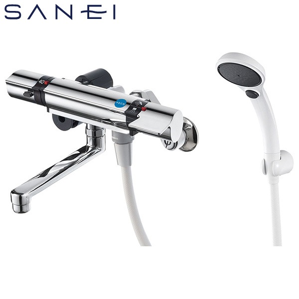 SANEI シングルシャワー混合栓 ワイドシャワー付き ホース1.6m ...