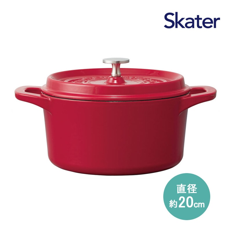 IH対応 ココット鍋 20cm パプリカレッド INCT20N-623448 鋳鉄製 なべ 両手鍋 ほうろう加工 赤 おしゃれ かわいい 料理 調理器具 ガスコンロ オーブン対応 キッチングッズ キッチン用品 スケーター
