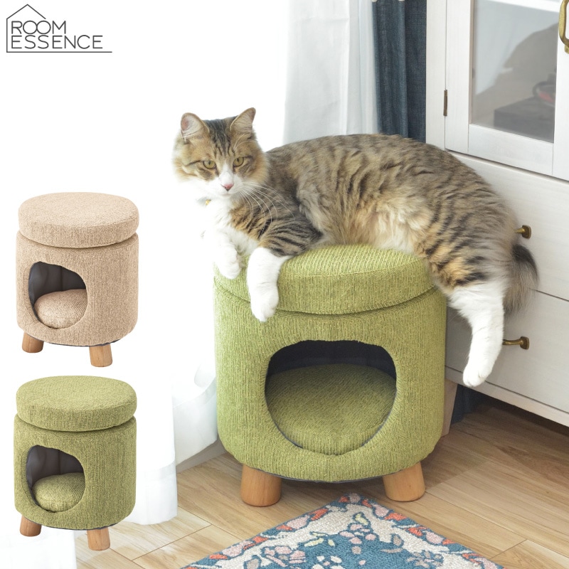 ペットハウス ペットスツール 猫 小型犬 木製椅子 PET-61 ペットベッド クッション付き 東谷 AZUMAYA 代引不可