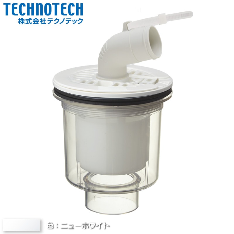 テクノテック 防水パン用排水トラップ 縦引き引タイプ T.Eトラップ SDT-SWM-W2 洗濯機用排水トラップ ニューホワイト