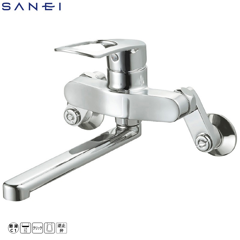 SANEI シングルレバー混合栓 K17CE-13 キッチン用水栓金具 壁付きタイプ 三栄水栓