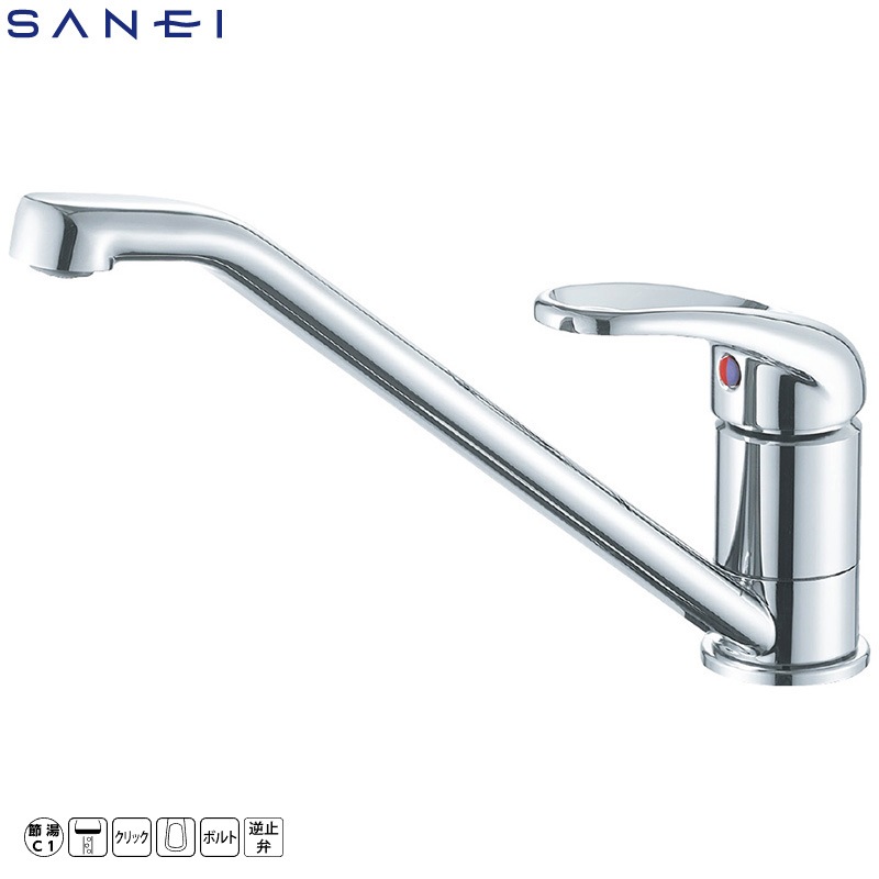 SANEI シングルレバーワンホール混合栓 K87111EJV-13 キッチン用水栓金具 節湯 泡沫 ボルト式 省施工タイプ 三栄水栓