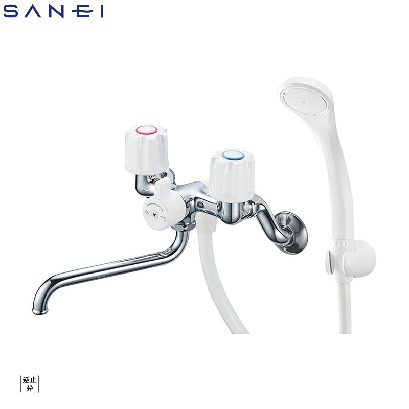 SANEI ツーバルブシャワー混合栓 共用形 シャワーバス水栓 壁付 SK11-W-13 浴室 バス用水栓金具 三栄水栓