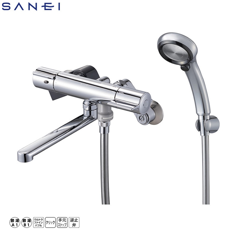 SANEI サーモシャワー混合栓 SK18CT6K 寒冷地仕様 浴室 バス用水栓金具 ウルトラファインバブル発生装置付き サーモスタット シャワーバス水栓 手元ストップボタン 節湯A1 節湯B1 三栄水栓