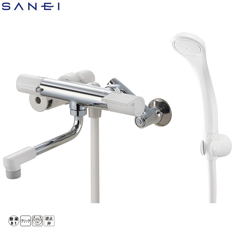 SANEI サーモシャワー混合栓 SK1811-3U  浴室 バス用水栓金具 サーモスタット シャワーバス水栓 ベンリー偏心管付き 節湯B1 三栄水栓