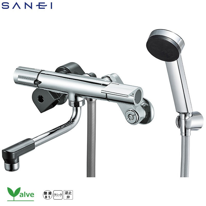 SANEI サーモシャワー混合栓 SK1811C  浴室 バス用水栓金具 サーモスタット シャワーバス水栓 節湯B1 スパウト長さ170mm 三栄水栓