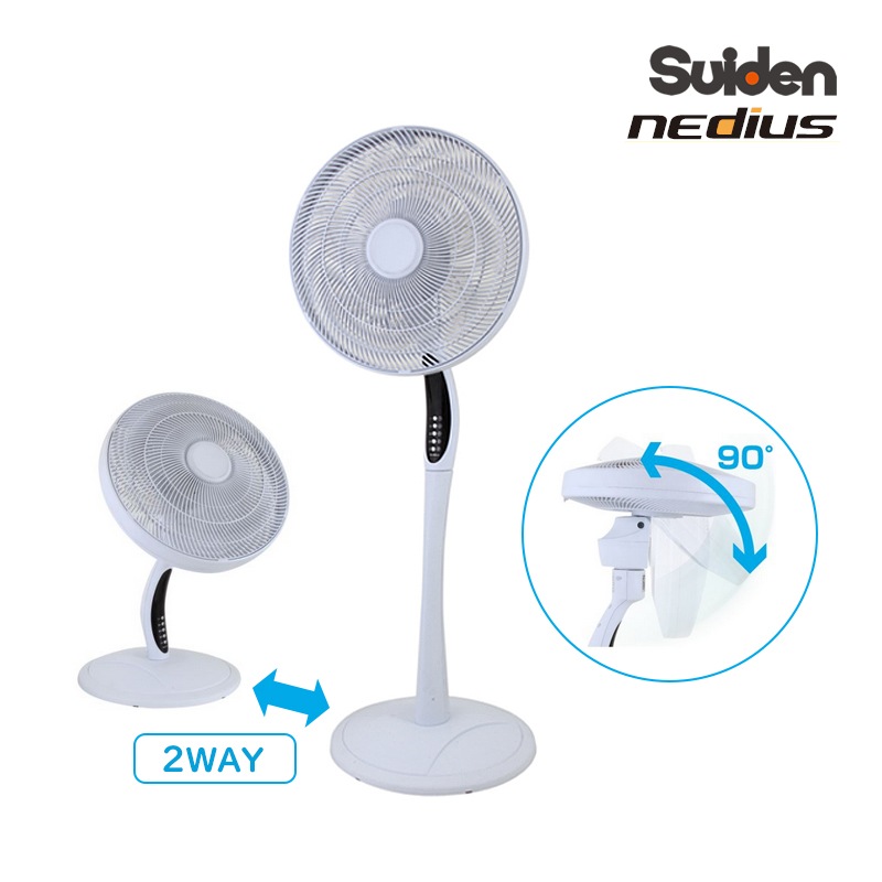 スイデン nedius ネディウス サーキュレーターフロア扇2WAY NF-41L3RJ 扇風機 オフィス扇 ハネ径38cm 7枚ハネ 角度6段階調節 上向き首振り タイマー機能 リモコン付き Suiden