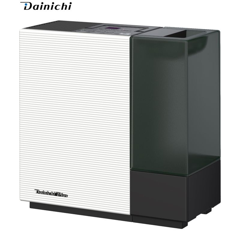 ダイニチ Dainichi ハイブリッド式加湿器 HD-RX326-WK ホワイト×ブラック コンパクト 小型 静音 ターボ エコ タイマー チャイルドロック付き プレハブ洋室8畳 木造和室5畳 加湿量300mL/h 寝室 日本製