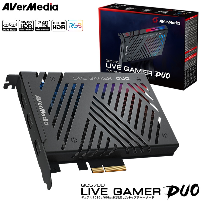 AVerMedia Сǥ PC¢ ӥǥץ㡼ܡ GC570D Live Gamer DUO ७ץ㡼 HDRϿ衡4Kѥ롼 ۿ Ͽ 