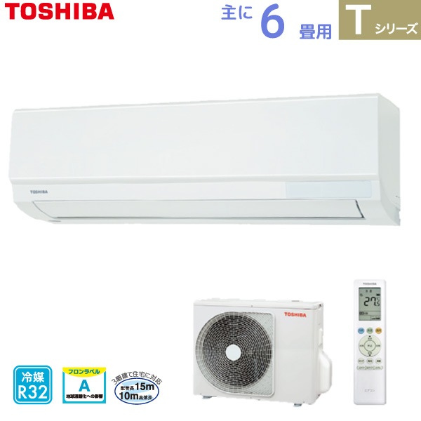 ��� TOSHIBA �롼�२������ RAS-2214T(W) �ۥ磻�� ��� 6���� 2.2kw T���꡼�� ����դ��������̤Ǥ� ñ��100V RAS2214TW