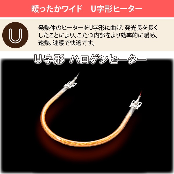メトロ電気工業 こたつ用 取り替えヒーター Mhu 601e Dk 交換用 薄型 コタツヒーターユニット 手元コントローラー 無段階調節 速暖 U字型 ハロゲン 600w ユアサ炬燵推奨機器 Mhu601edk の通販 Ngc Com