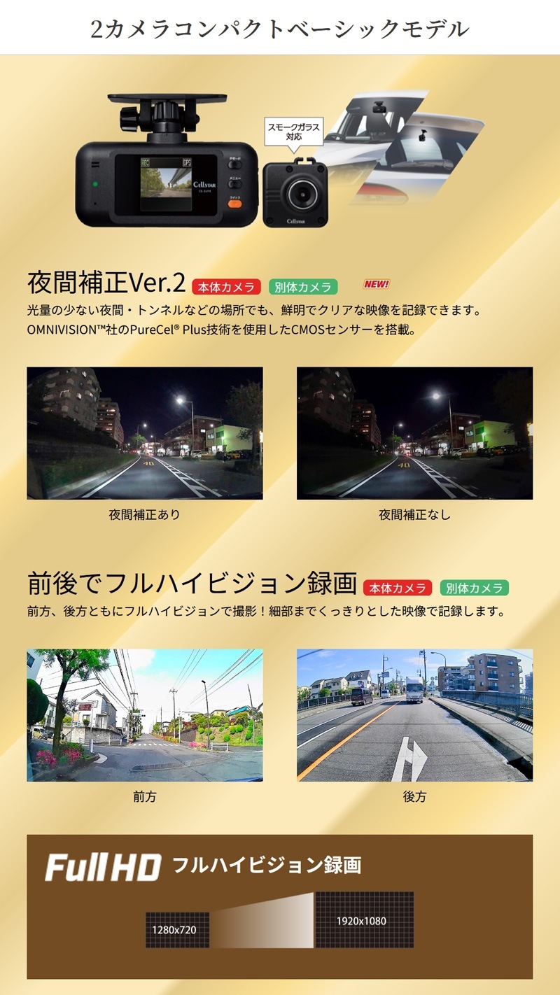 륹 2ɥ饤֥쥳 CS-54FH  եHD Ͽ ׷Ͽ ǽ HDR Ķ®GPS 3G󥵡 ִƻ뵡ǽ LEDб ѥ 3ǯݾ 