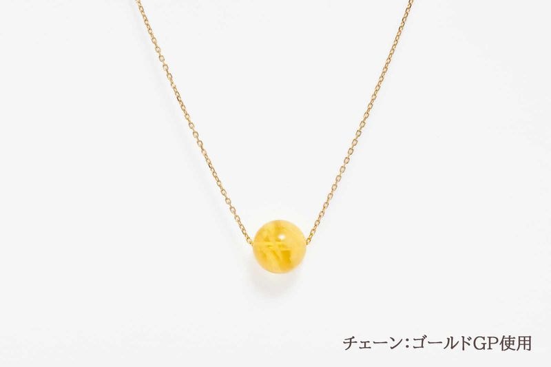 霊符パワーストーンネックレス　ハニーアンバー（金運）