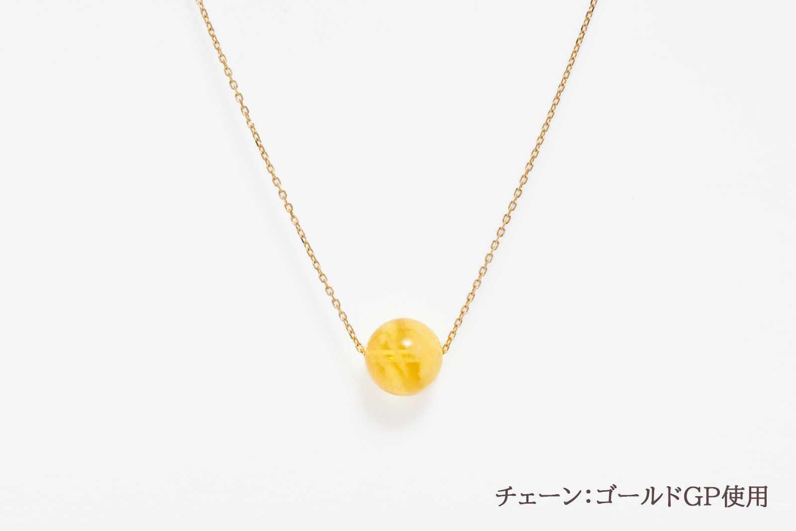 霊符パワーストーンネックレス　ハニーアンバー（金運）