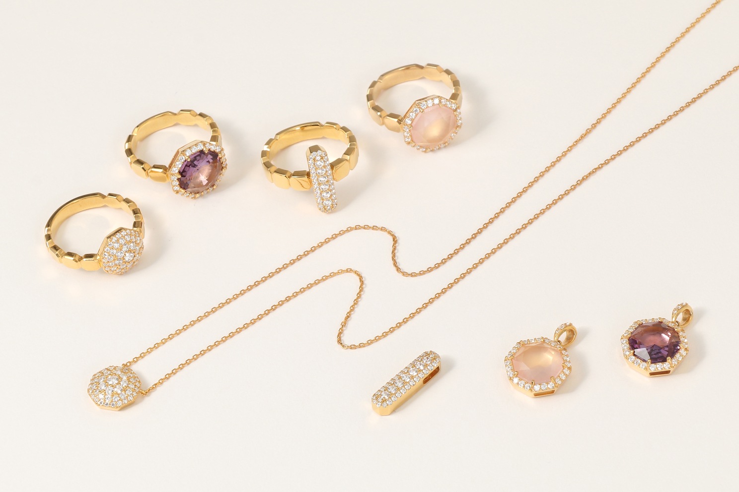 霊符　八角クラシカルパヴェ　ネックレス（チェーン付）（霊符加工別料金）