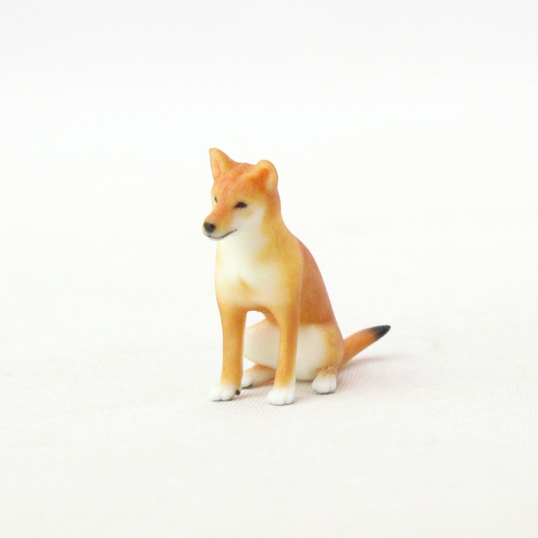 柴犬（キツネ顔）のミニチュア3Dフィギュア | 動物フィギュア