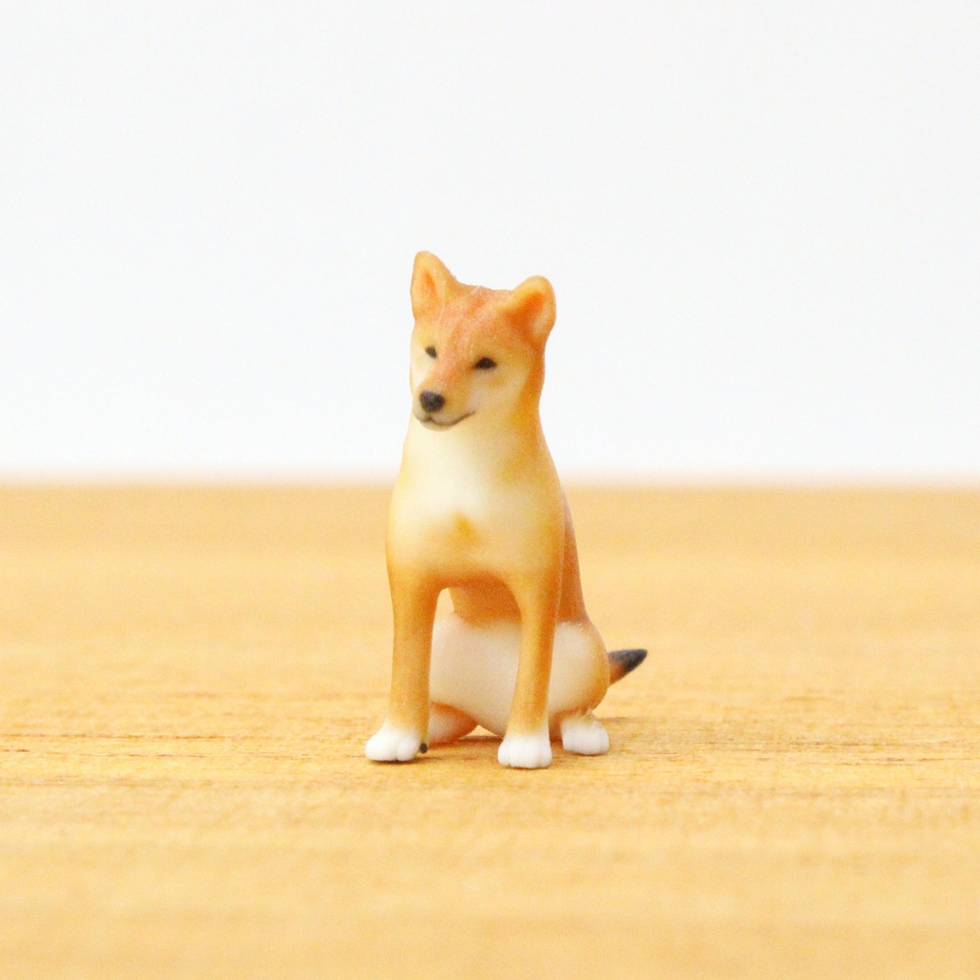 柴犬（キツネ顔）のミニチュア3Dフィギュア | 動物フィギュア
