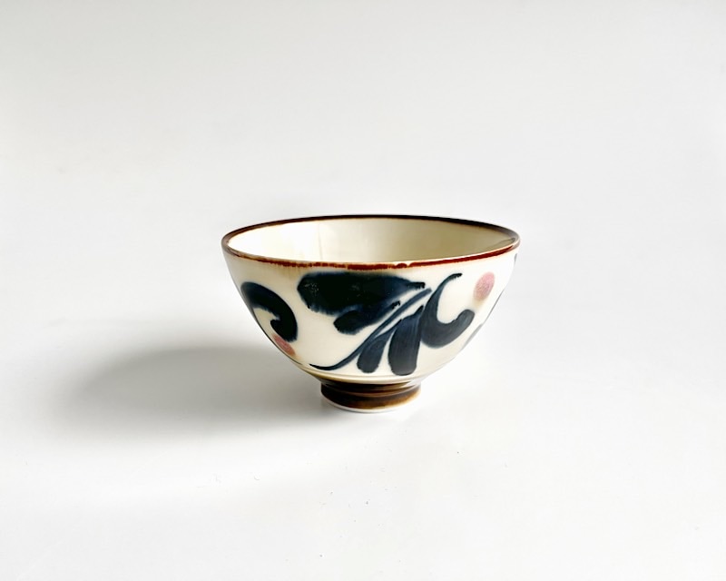 福峰窯 コハク唐草 飯碗 桃（小）