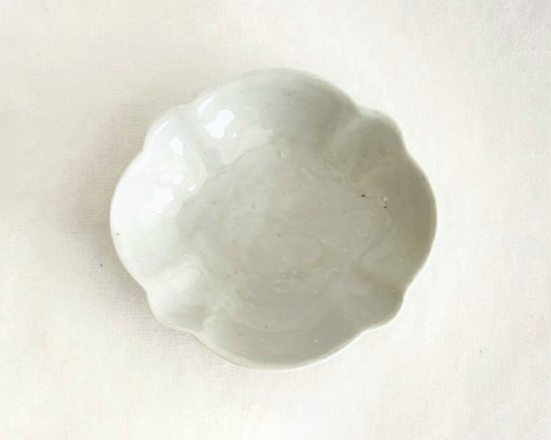 中尾万作 白磁木瓜皿 小