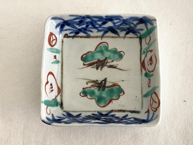 中尾万作 松竹梅 角皿