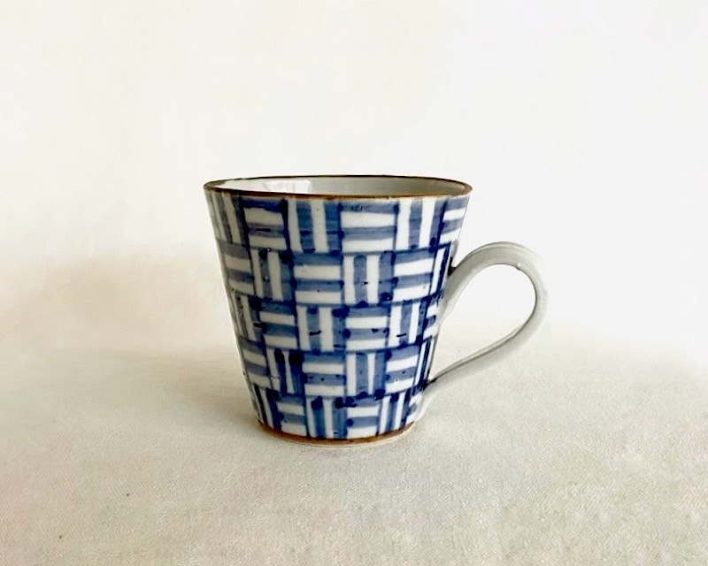 中尾万作 マグカップ 染付割付文