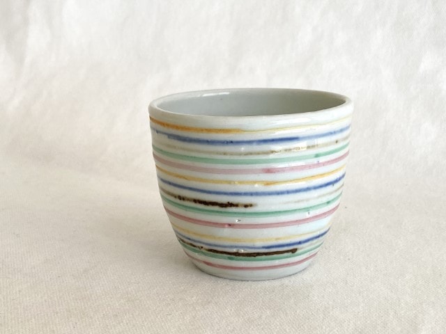 中尾万作 色コマ湯呑