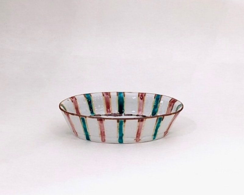 中尾万作 楕円小鉢 桃緑とくさ