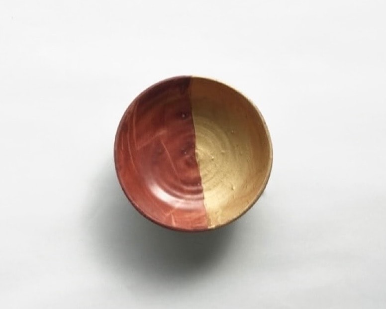 中尾万作 朱金掛分小皿