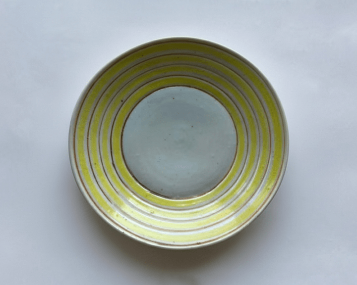 中尾万作 黄サビコマ7寸皿