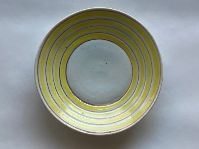 中尾万作 黄サビコマ7寸皿