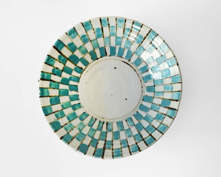 中尾万作 サラダ鉢 緑格子文【送料無料】