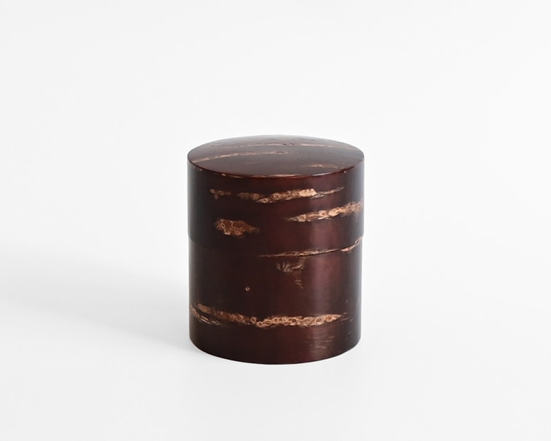 角館 桜皮茶筒 色出し 中平