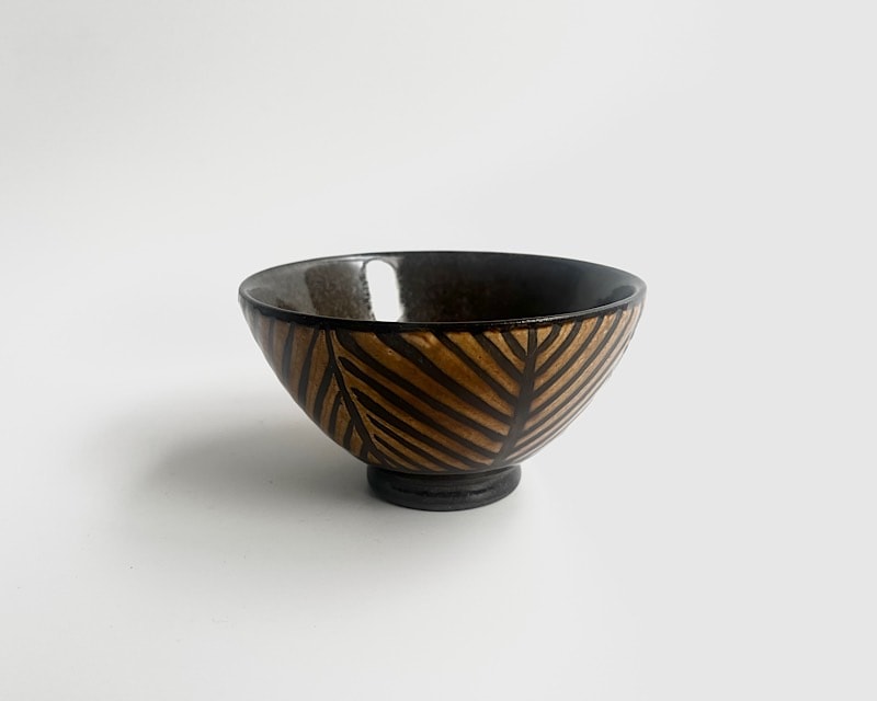 ヘリンボーン飴釉飯碗【オンラインストア限定】