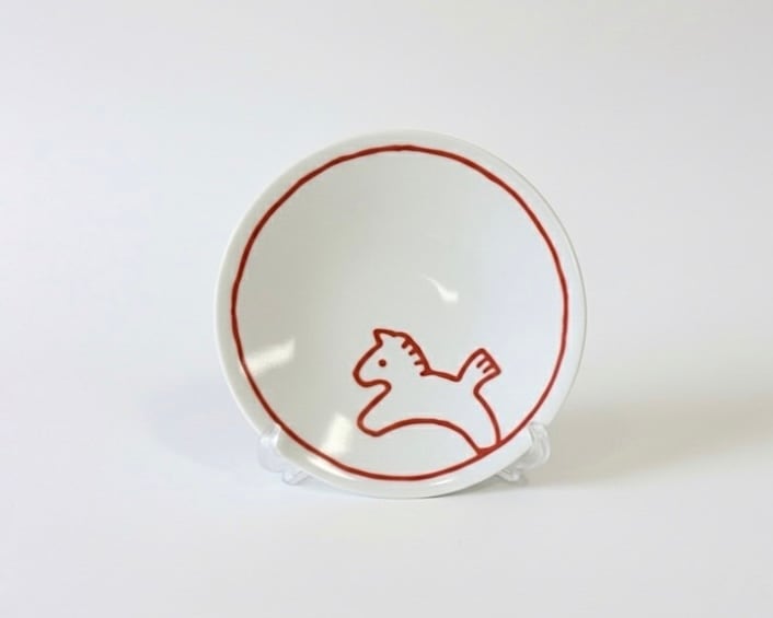 干支手塩皿 ひとふで馬