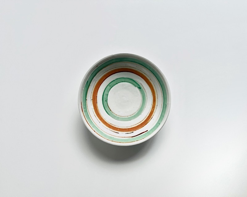 中尾万作 緑サビコマ皿