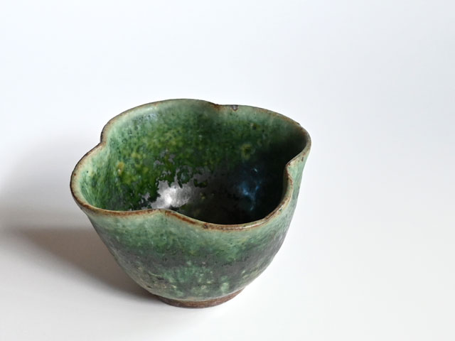 骨董　アンティーク　瑠璃　輪花　小鉢　小碗　捻梅 木曽志真雄 輪花小鉢 織部 | ブランド,木曽志真雄 | YUI LIVINGS