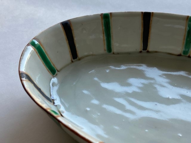 中尾万作 黒緑とくさ楕円深皿 | ブランド,中尾万作 | YUI LIVINGS