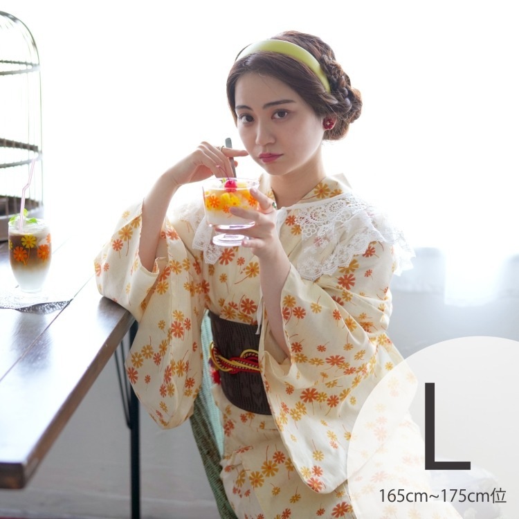 ニコアンティーク×アデリアレトロ 浴衣3点セット（TL） 国内染色 古典柄 レトロ アンティーク系 アリス きなり系|浴衣（ゆかた）|レディース