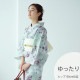 utatane 浴衣3点セット（3L） 高級変わり織り 古典柄 レトロ アンティーク系 糸菊 緑系|浴衣（ゆかた）|レディース
