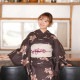 utatane 浴衣単品（F）オーガニックコットン 古典柄 レトロ アンティーク系 水仙 濃茶系|浴衣（ゆかた）|レディース