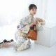 utatane 浴衣3点セット（F） 高級変わり織り 古典柄 レトロ アンティーク系 萩 ベージュ系|浴衣（ゆかた）|レディース